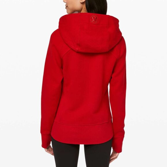 lululemon Scuba Hoodie Light Cotton Fleece Dark Red Size 4 - Picture 5 of 5
